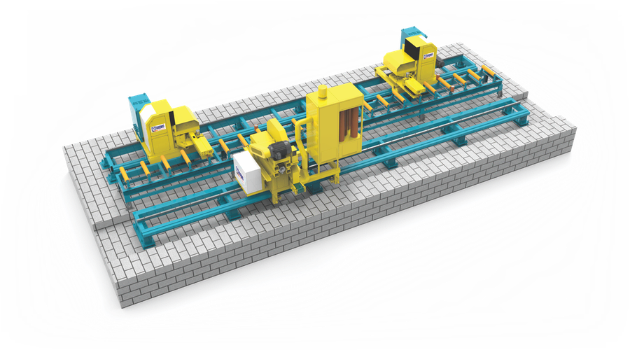 Hydraulic flat rail rack transfer type three-head tractor